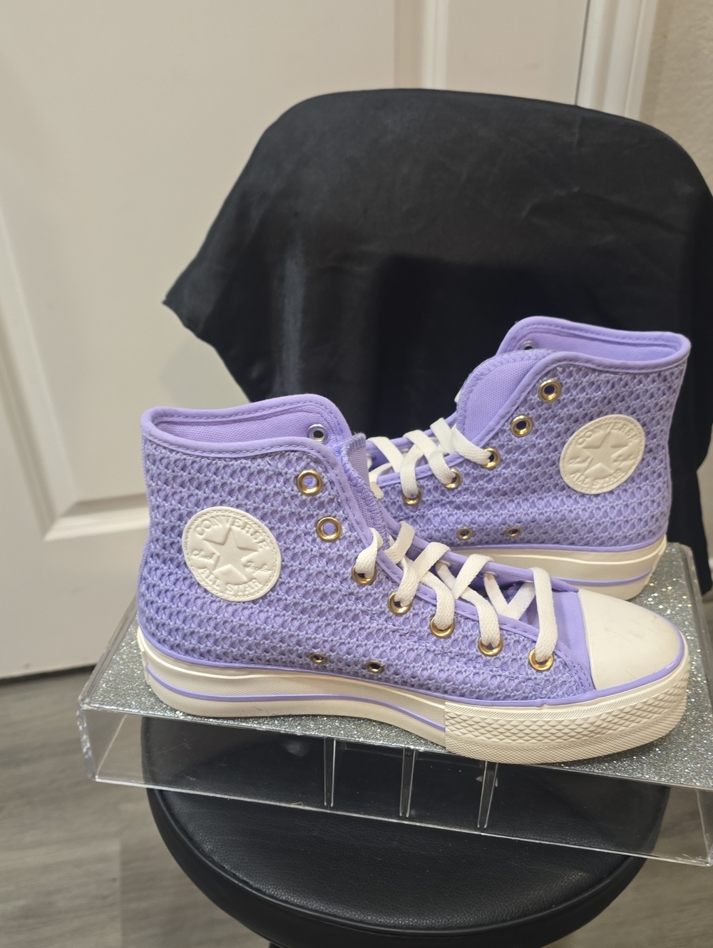 Converse Chuck Taylor All Star Knit Platform Sneakers- Purple - Picture 6 of 9